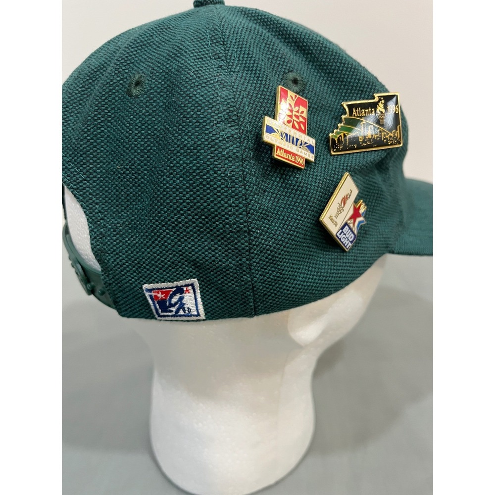 The Game Atlanta 1996 Olympics Hat Mens OSFA Green Vintage Snapback With Pins - Picture 7 of 9